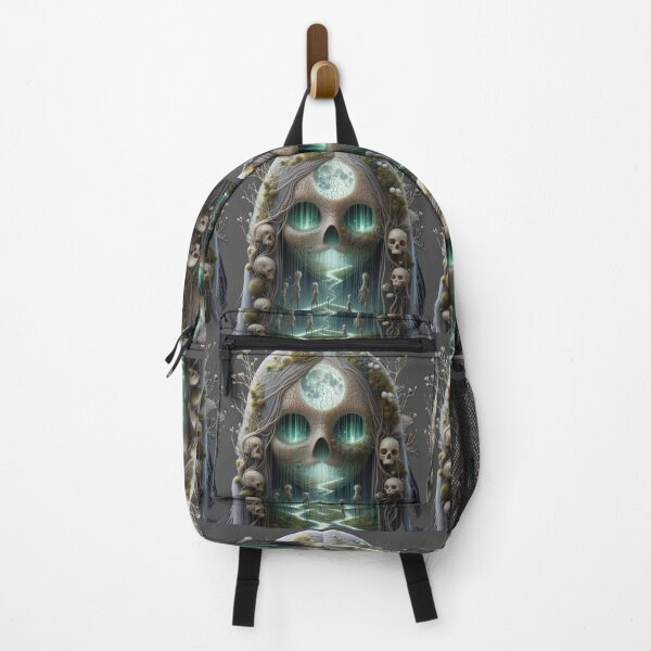 Item preview, The Macabre Forest Spirit Skull and Moon Landscape designed and sold by LujziWorld.