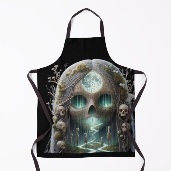 Item preview, The Macabre Forest Spirit Skull and Moon Landscape designed and sold by LujziWorld.