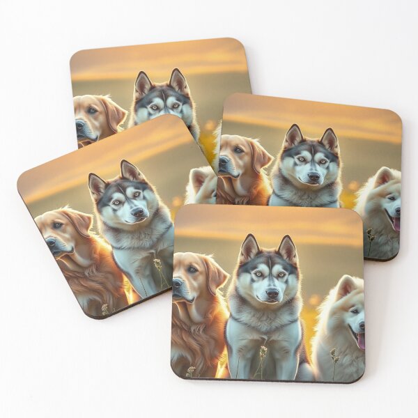 Item preview, Three Dogs Sunset Pack Portrait designed and sold by IntelliMindDesigns.