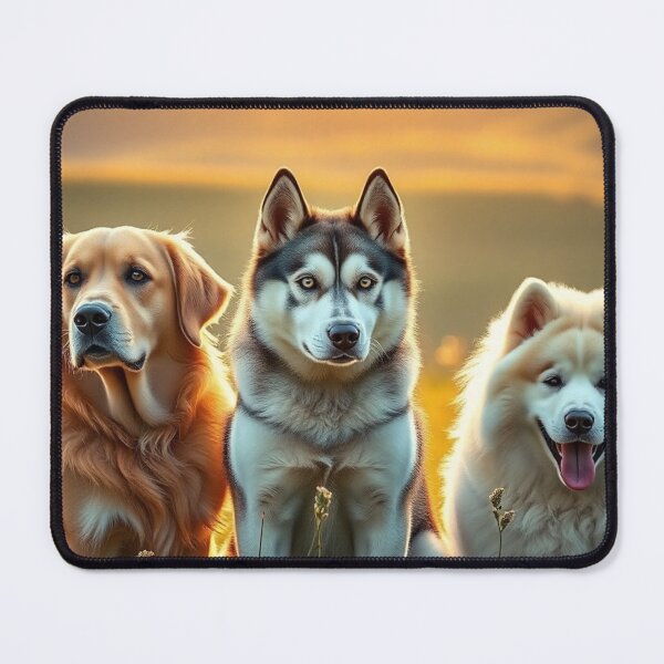Item preview, Three Dogs Sunset Pack Portrait designed and sold by IntelliMindDesigns.