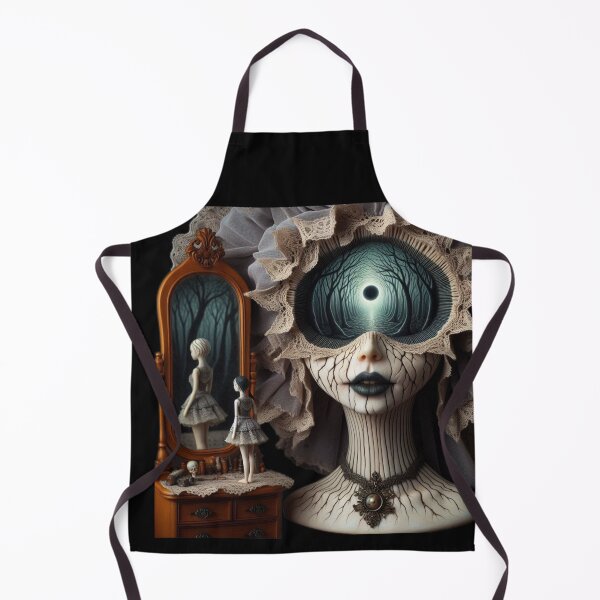 Item preview, Gothic Eclipse Muse with Lace Mask and Vintage Mirror designed and sold by LujziWorld.