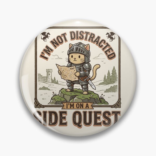 Item preview, Im On A Side Quest Funny Cat Knight Tabletop RPG designed and sold by AdyKurniawan.