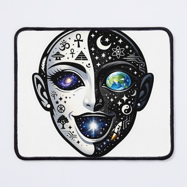 Item preview, Cosmic Duality Alien Face – Spiritual, Scientific & Universal Consciousness Art designed and sold by NorthernDk_art .