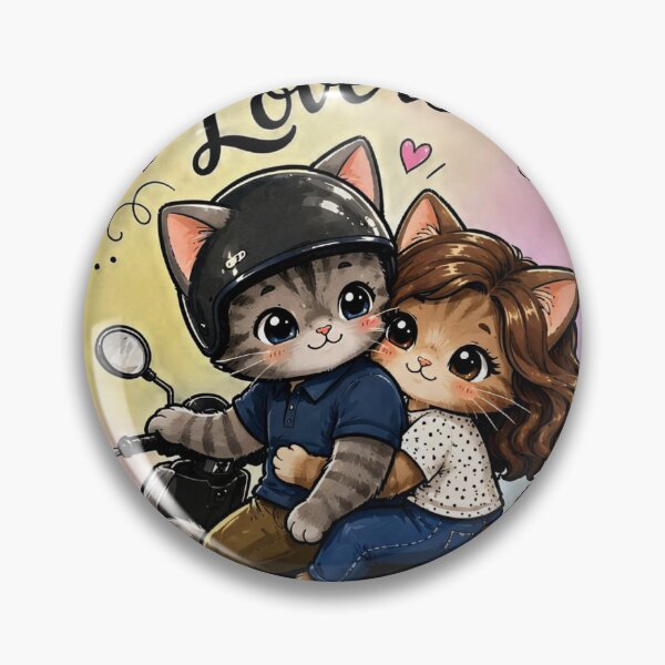 Item preview, Love Is A Scooter Ride - Cute Romantic Cats Illustration designed and sold by mimiartes.