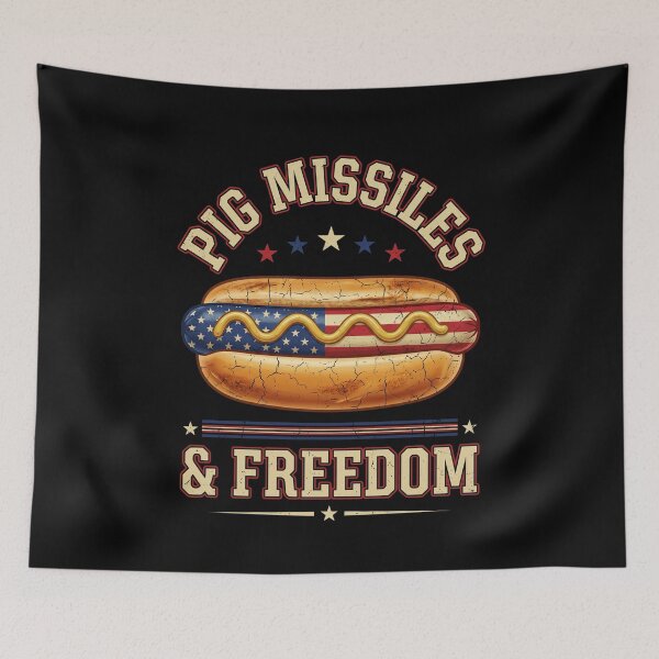 Item preview, Pig Missiles & Freedom American Patriot Hot Dog Fourth Of July Celebration designed and sold by SofenArt.