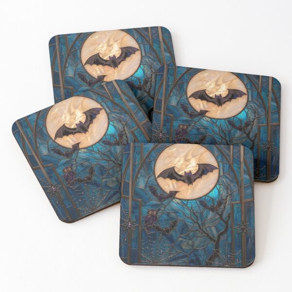 Item preview, Bats and owl under blue moon designed and sold by BriSher.