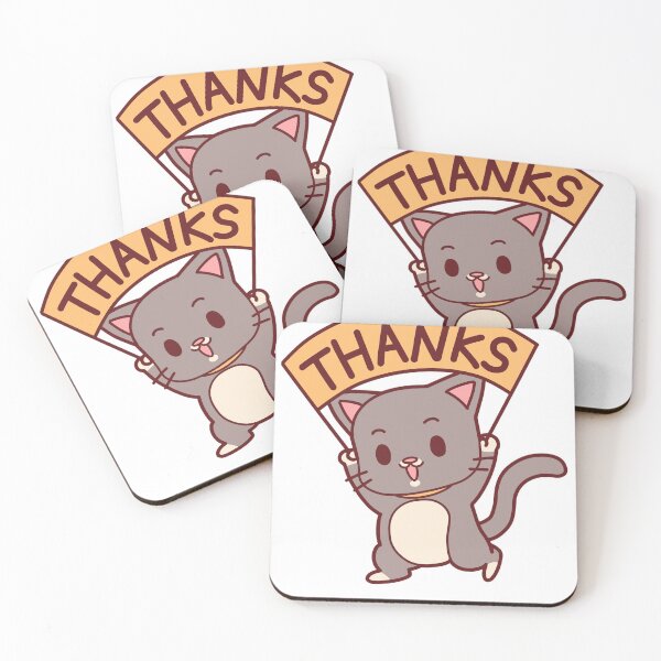 Item preview,  Cute Cat Holding Thanks Sign designed and sold by DailyDoodlesBySumbul.