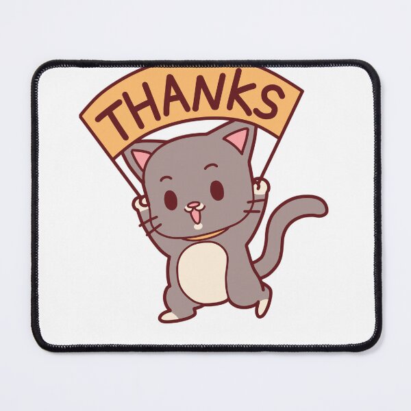 Item preview, Cute Cat Holding Thanks Sign designed and sold by DailyDoodlesBySumbul.