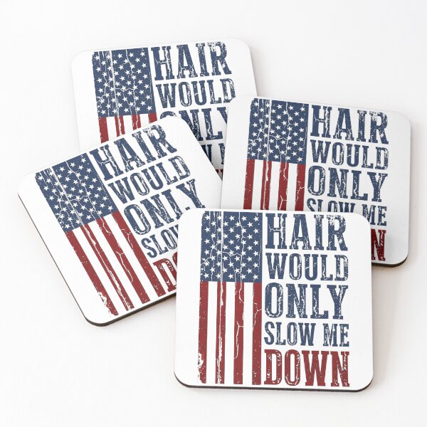 Item preview, Hair Would Only Slow Me Down Patriotic Bald American Veteran designed and sold by SofenArt.