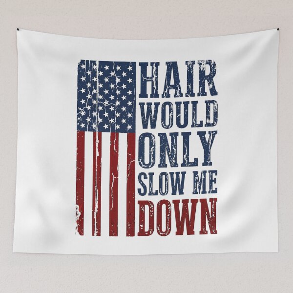 Item preview, Hair Would Only Slow Me Down Patriotic Bald American Veteran designed and sold by SofenArt.