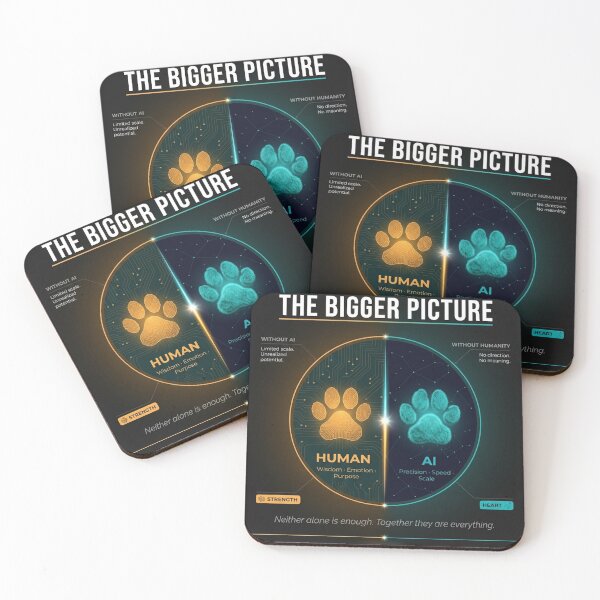 Item preview, The Bigger Picture Human AI Infographic What Does AI Mean For Humanity Tech Office Art Gift designed and sold by NeoTigLuna.