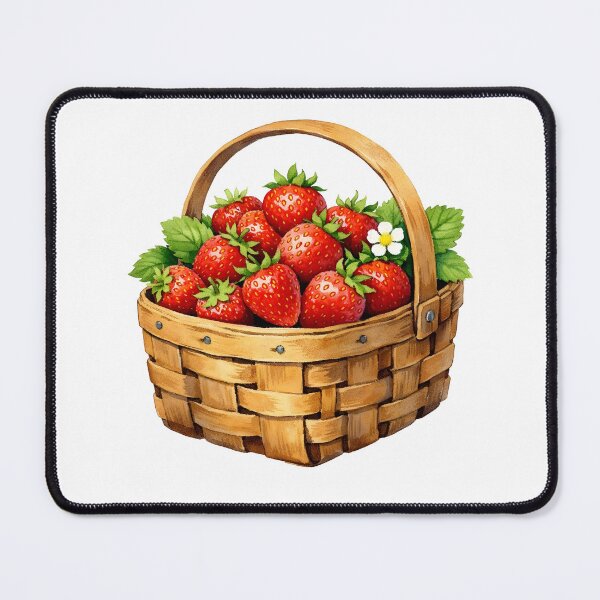 Item preview, Watercolor Basket with Strawberries designed and sold by silviaol.