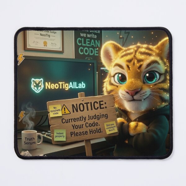 Item preview, Currently Judging Your Code Funny Programmer Gift Software Engineer Humor Coding Tiger Art designed and sold by NeoTigLuna.
