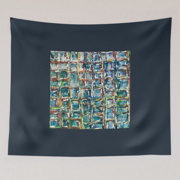 Item preview, Abstract Blue and Yellow Mosaic Textured Paint designed and sold by Giovanna2026.