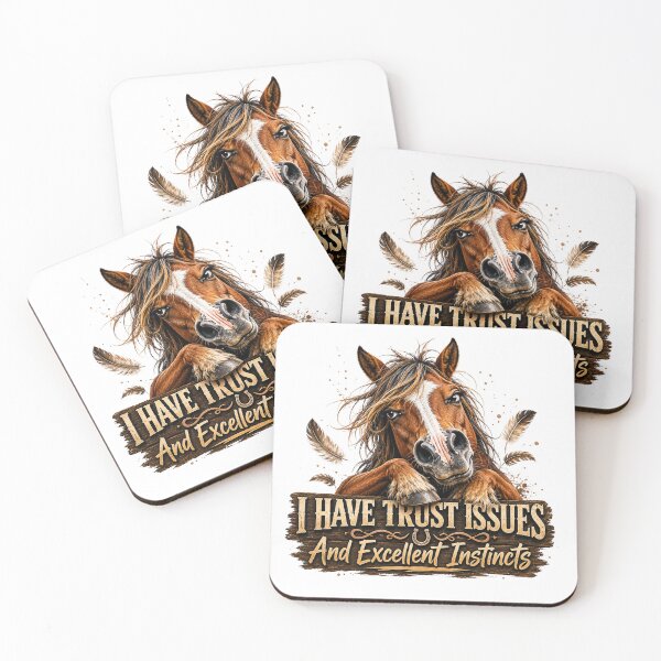 Item preview, I Have Trust Issues Horse | Funny Equestrian Quote designed and sold by HippyRikky.