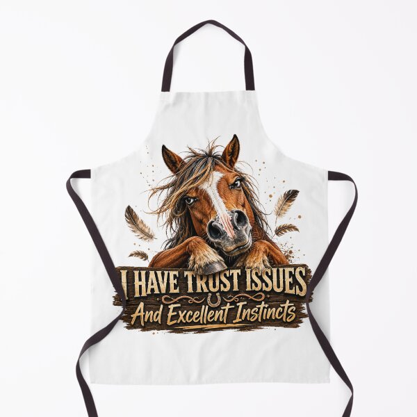 Item preview, I Have Trust Issues Horse | Funny Equestrian Quote designed and sold by HippyRikky.