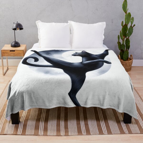 Item preview, Elegant Black Cat Dancing Under Moon Watercolor designed and sold by Pioneer Spirit Market.