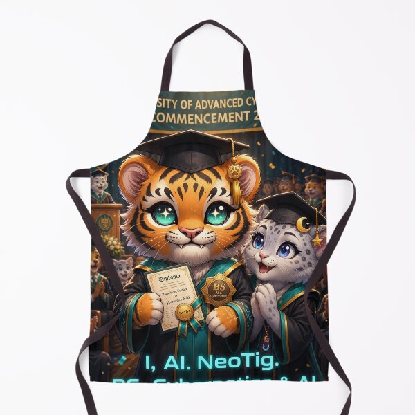 Item preview, NeoTig Luna Graduation Funny AI Tiger Cub Computer Science STEM Tech Grad Kawaii Gift designed and sold by NeoTigLuna.