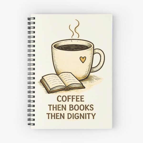 Item preview, Coffee Then Book Then Dignity T-Shirt | Funny Vintage Book Lover Gift | Coffee Quote designed and sold by K Mood Studio.