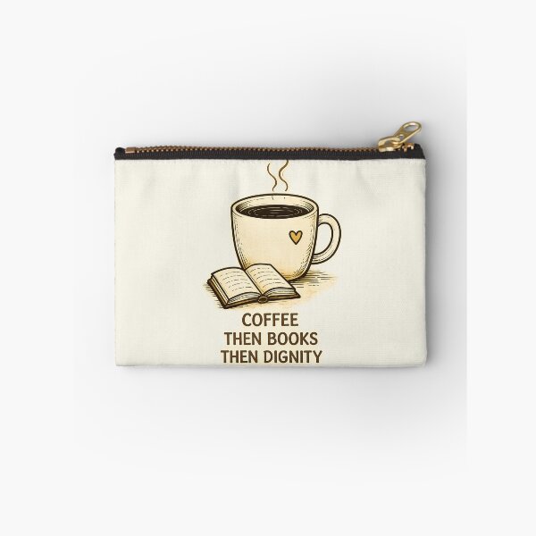 Item preview, Coffee Then Book Then Dignity T-Shirt | Funny Vintage Book Lover Gift | Coffee Quote designed and sold by K Mood Studio.