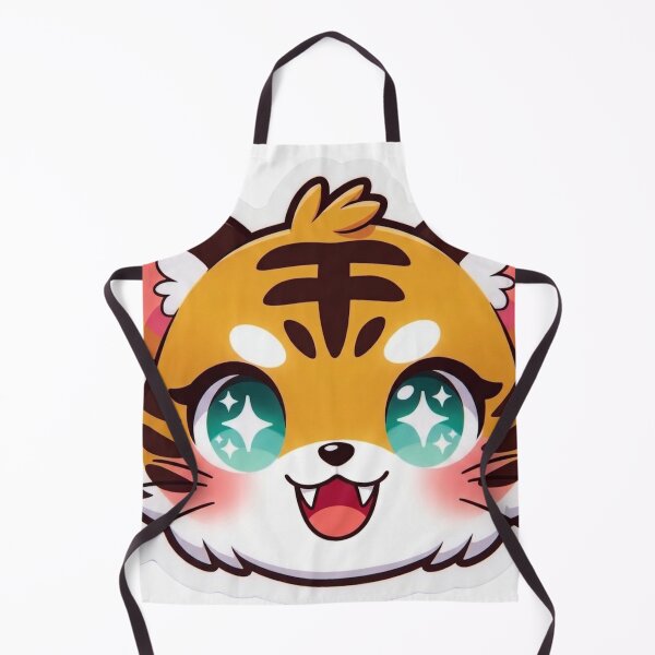 Item preview, NeoTig Kawaii AI Tiger Cub Chibi Face Sticker Sparkle Eyes Cute Anime Tech GiftGift designed and sold by NeoTigLuna.