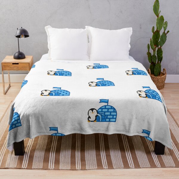 Item preview, Cute Penguin waving next to Blue Igloo Sticker designed and sold by ATMAS SHOP.