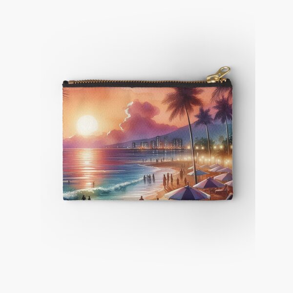 Item preview, Hot Summer Nights Tropical Beach at Sunset Watercolor designed and sold by Pioneer Spirit Market.