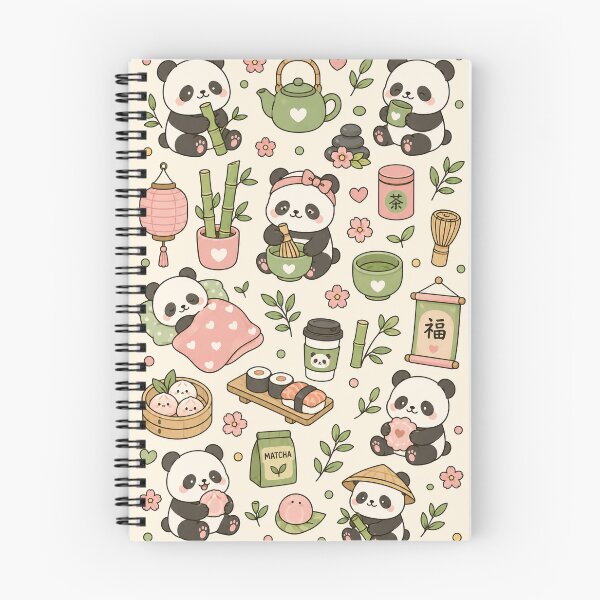 Item preview, Cute Panda Matcha Tea Pattern designed and sold by Soft Berry Studio.