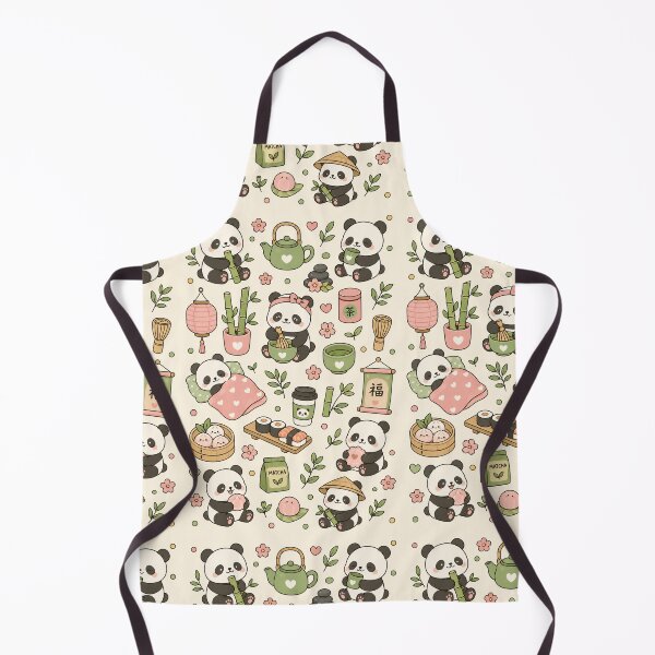 Item preview, Cute Panda Matcha Tea Pattern designed and sold by Soft Berry Studio.