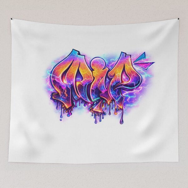 Item preview, RIP – Neon Graffiti Drip Lettering with Electric Glow designed and sold by NeonSpiritArt.