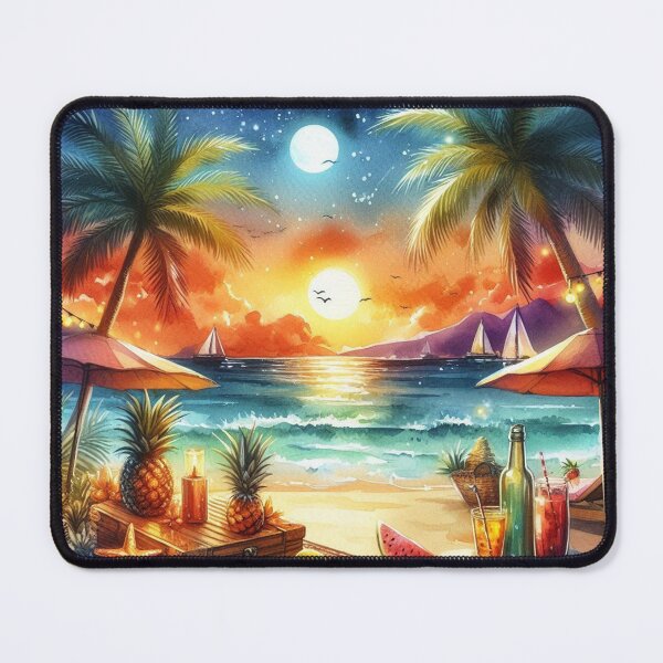 Item preview, Hot Summer Nights Tropical Beach Watercolor designed and sold by Pioneer Spirit Market.