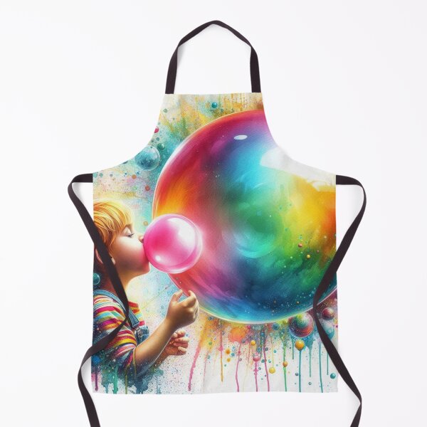 Item preview, Child Blowing Giant Rainbow Bubble Gum Watercolor designed and sold by Pioneer Spirit Market.