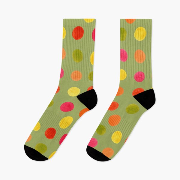Item preview, Marigold Confetti – Hand-Painted Polka Dot Pattern in Sunlit Olive designed and sold by Piret Victoria Ribas.