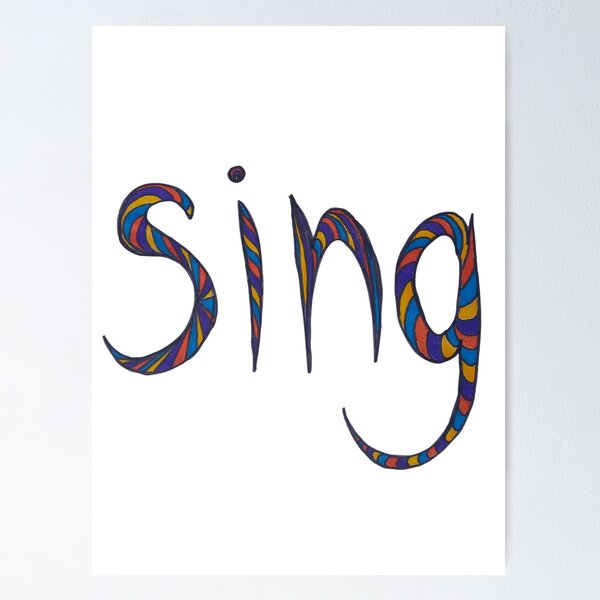 Item preview, Retro Swirl "Sing" Typography - Hand-Drawn Music Art designed and sold by Alexsiya Flora.