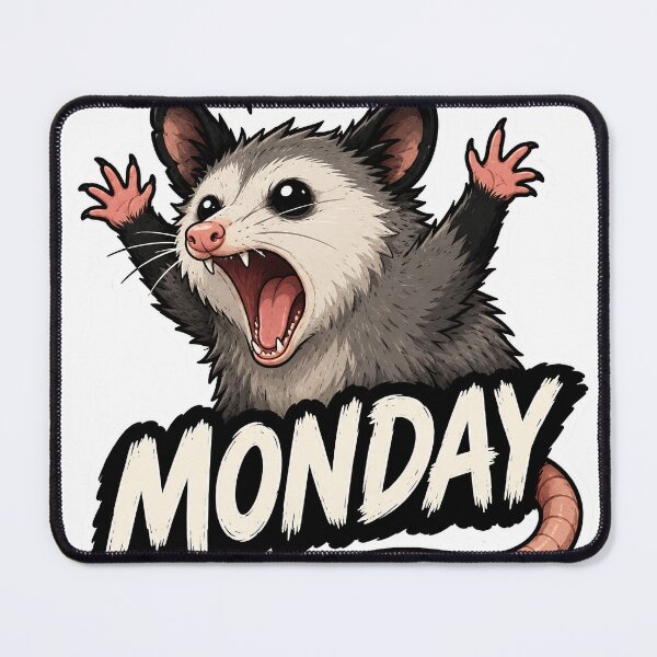 Item preview, Funny Monday Opossum Sticker – Screaming Possum Cartoon for Monday Mood designed and sold by NorthernDk_art .