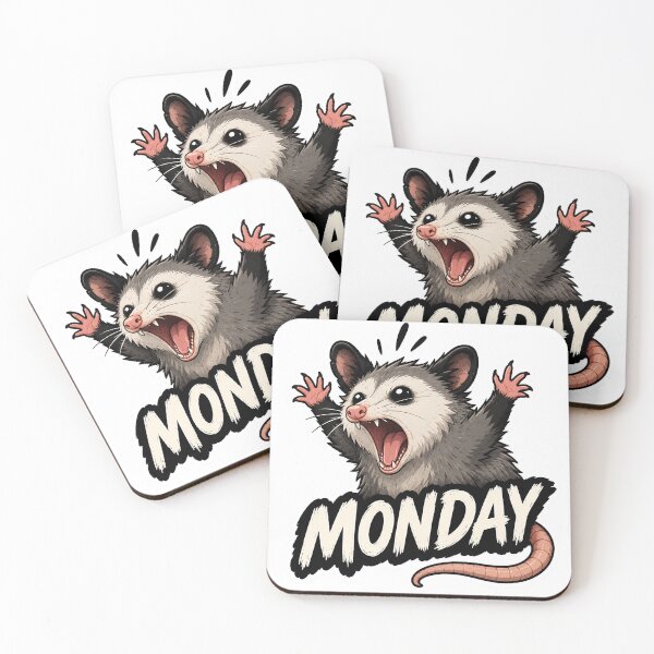 Item preview, Funny Monday Opossum Sticker – Screaming Possum Cartoon for Monday Mood designed and sold by NorthernDk_art .