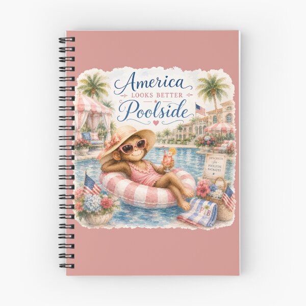 Item preview, America Looks Better Poolside™ | Palm Beach Monkey Summer Collection designed and sold by FairyBookClub.