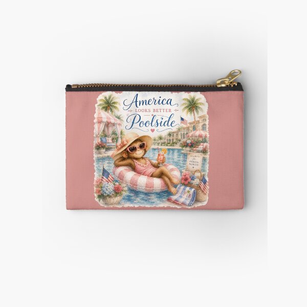 Item preview, America Looks Better Poolside™ | Palm Beach Monkey Summer Collection designed and sold by FairyBookClub.