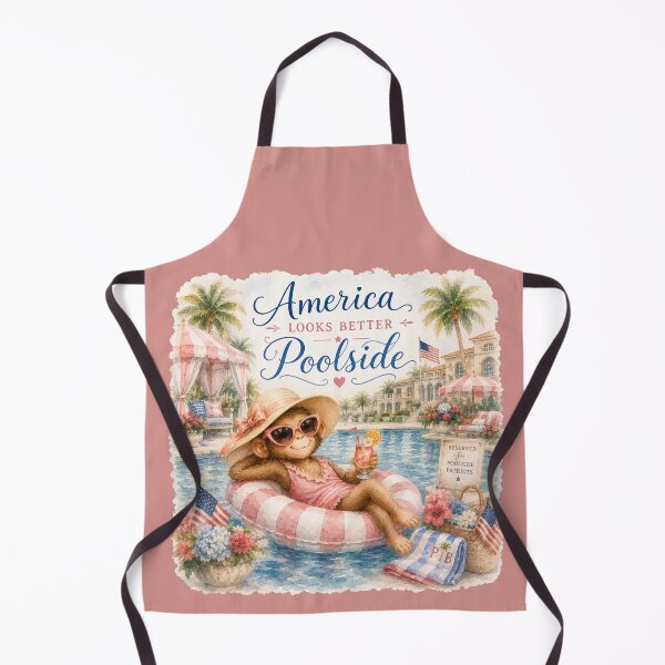 Item preview, America Looks Better Poolside™ | Palm Beach Monkey Summer Collection designed and sold by FairyBookClub.
