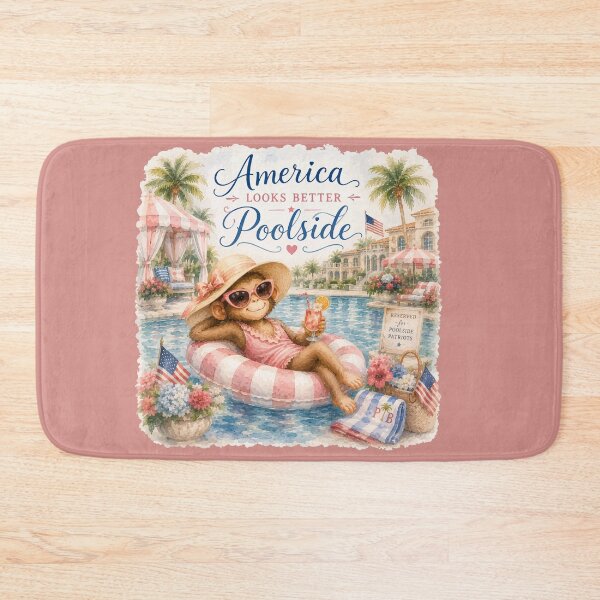 Item preview, America Looks Better Poolside™ | Palm Beach Monkey Summer Collection designed and sold by FairyBookClub.