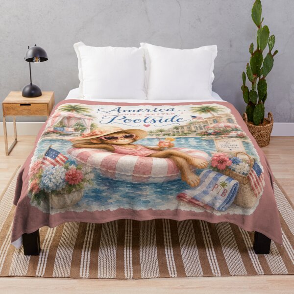 Item preview, America Looks Better Poolside™ | Palm Beach Monkey Summer Collection designed and sold by FairyBookClub.