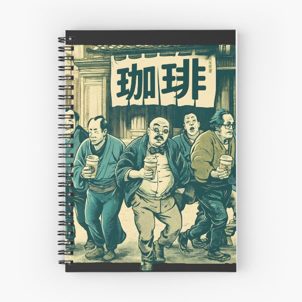Item preview, Retro Japanese Coffee Squad - Vintage Ukiyo-e Cafe Framed Art designed and sold by Structure-Blue.