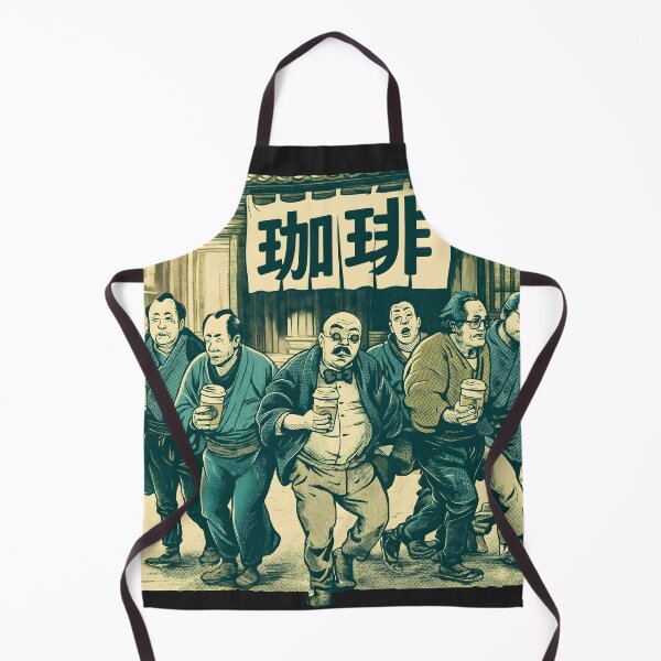 Item preview, Retro Japanese Coffee Squad - Vintage Ukiyo-e Cafe Framed Art designed and sold by Structure-Blue.