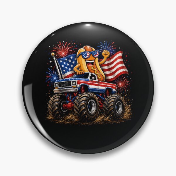 Item preview, 4th of July Monster Truck Hot Dog USA Flag Patriotic designed and sold by Tbenghali.