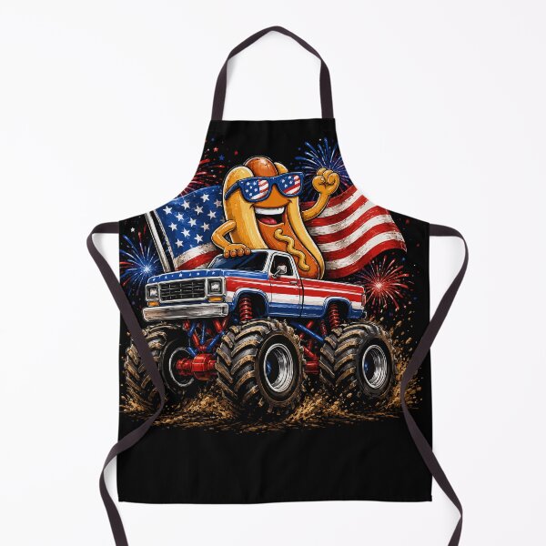 Item preview, 4th of July Monster Truck Hot Dog USA Flag Patriotic designed and sold by Tbenghali.