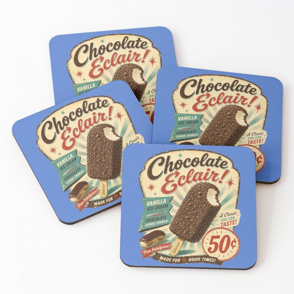 Item preview, Retro Chocolate Éclair Ice Cream Bar – 1950s Vintage Ice Cream Truck Crumb Bar designed and sold by shorethings.