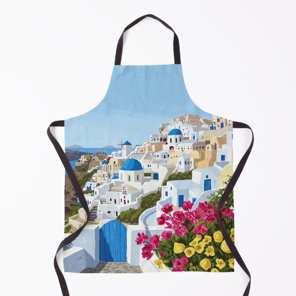 Item preview, Santorini Oia Village Blue Dome Coastal Landscape designed and sold by Fikuall.
