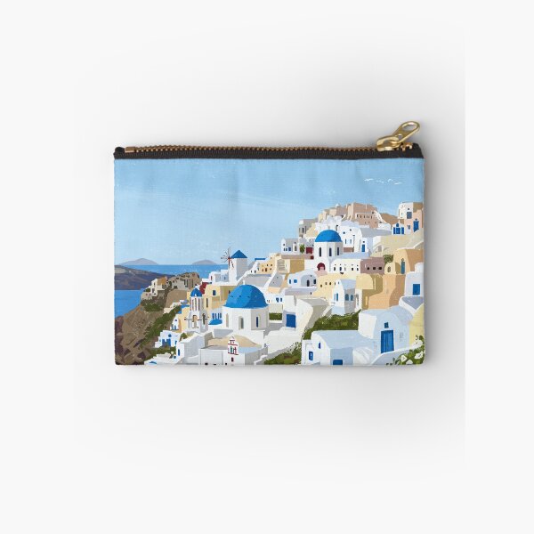 Item preview, Santorini Oia Village Blue Dome Coastal Landscape designed and sold by Fikuall.