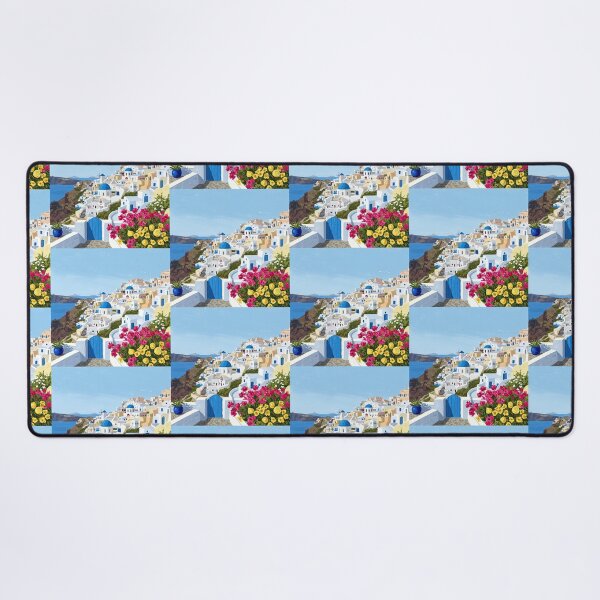 Item preview, Santorini Oia Village Blue Dome Coastal Landscape designed and sold by Fikuall.