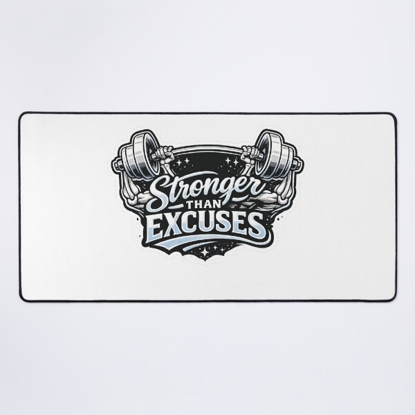 Item preview, Stronger Than Excuses Gym Motivation Barbell designed and sold by Digistore1221.